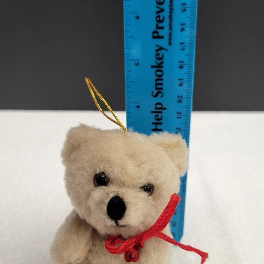 Vintage Miniature Teddy Bear Christmas Ornament w/ movable arms & legs